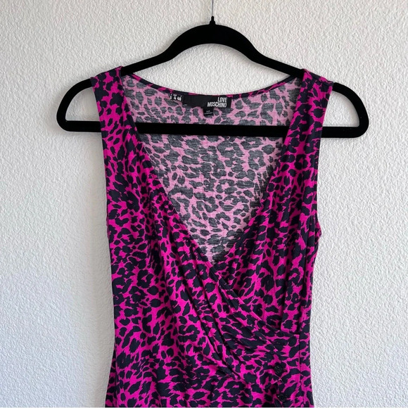 Love Moschino Cheetah Print Sleeveless Dress - Picture 3 of 13